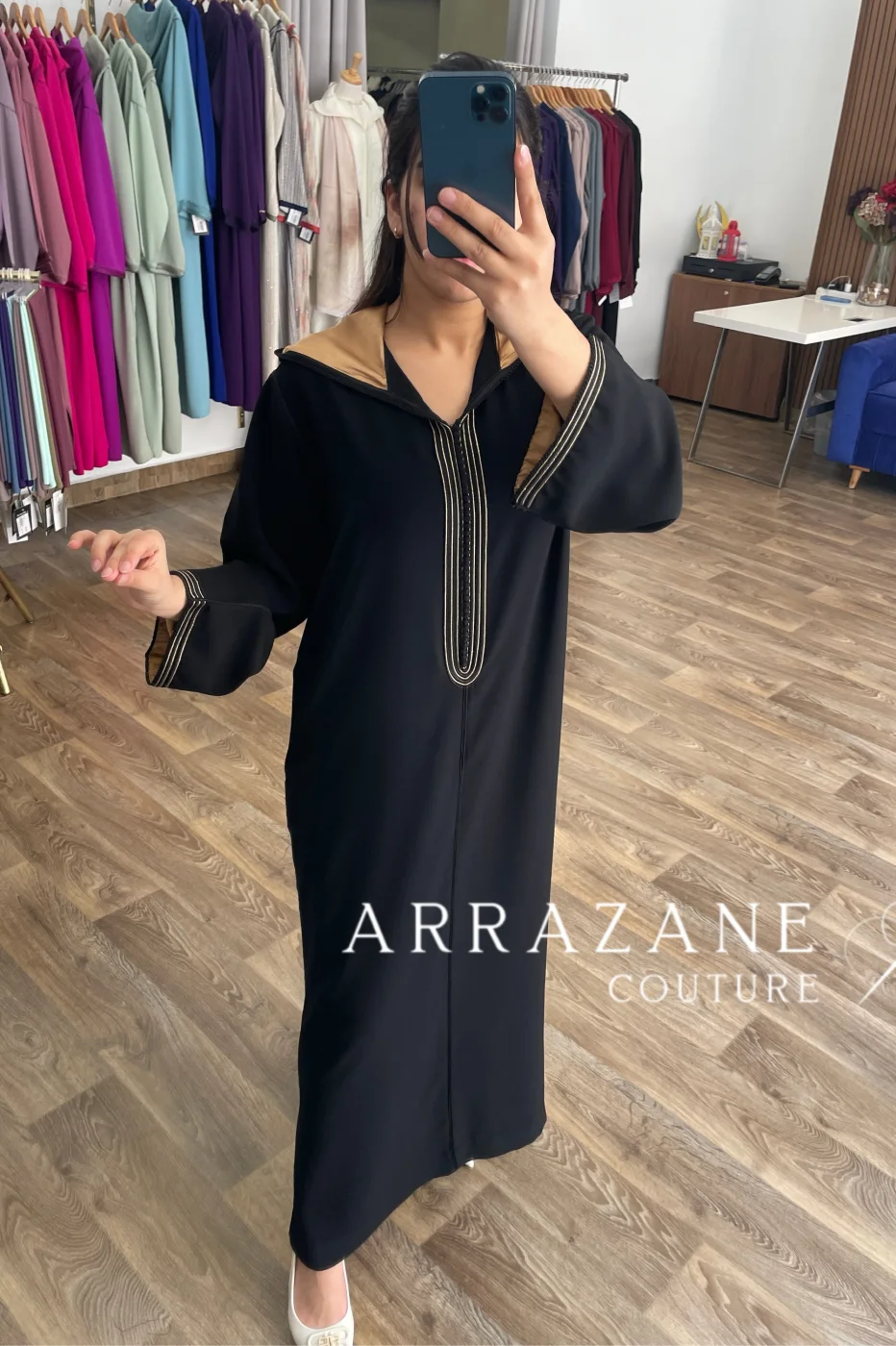 Djellaba Crêpe Dfira Main | CasaZaz