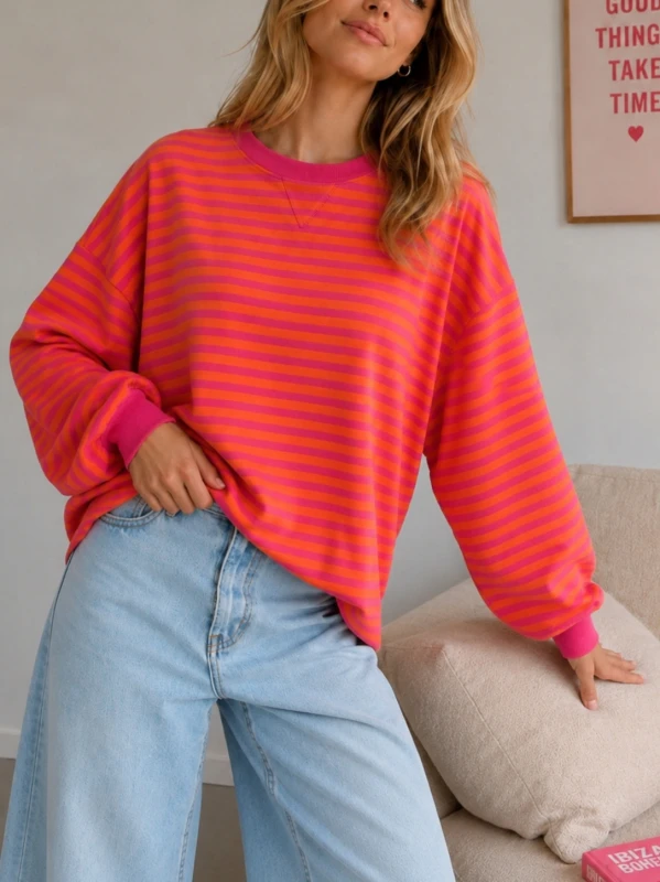 Candy Stripe Sweatshirt | Salsa Color