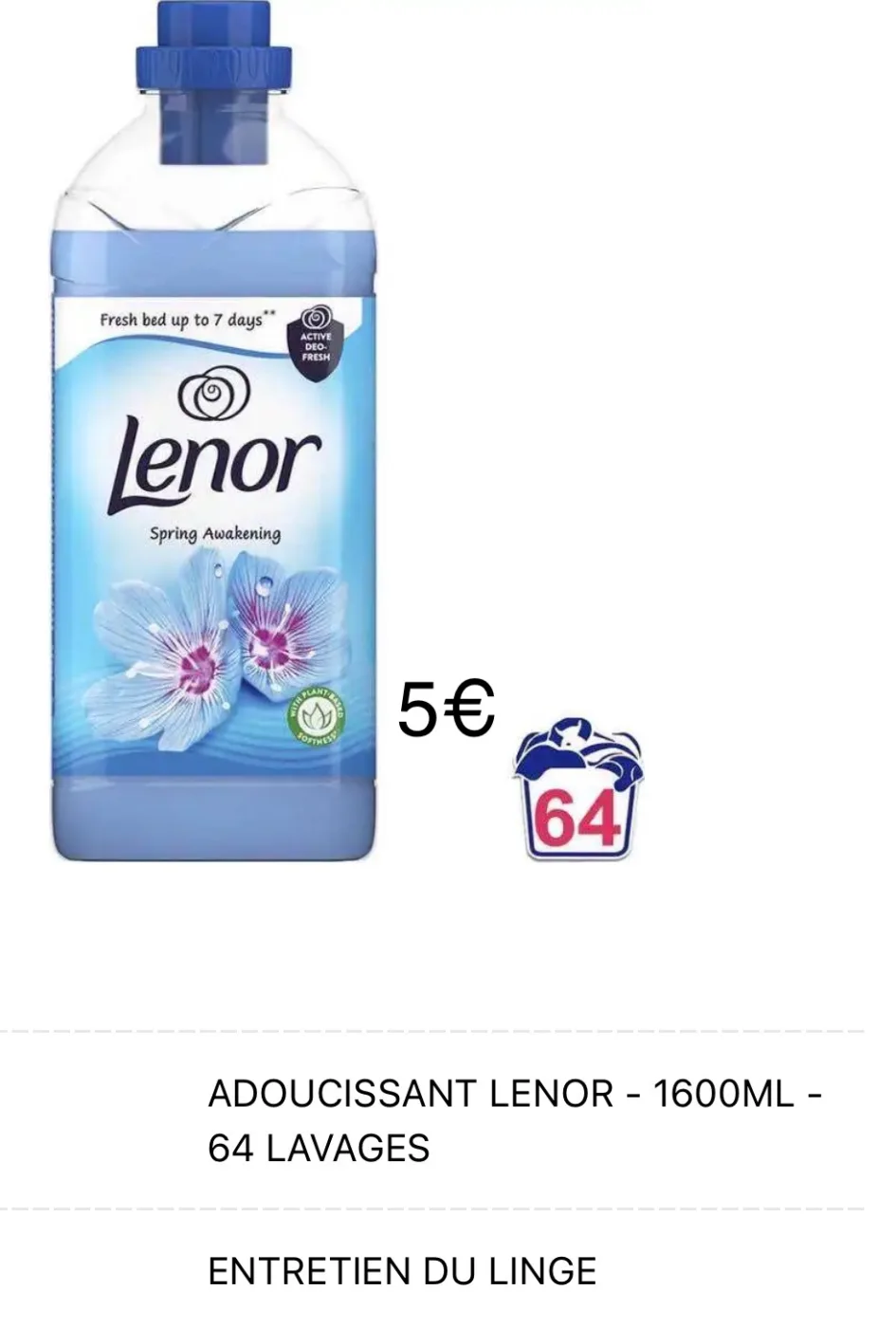 ADOUCISSANT LENOR - 64 LAVAGES | fresh home