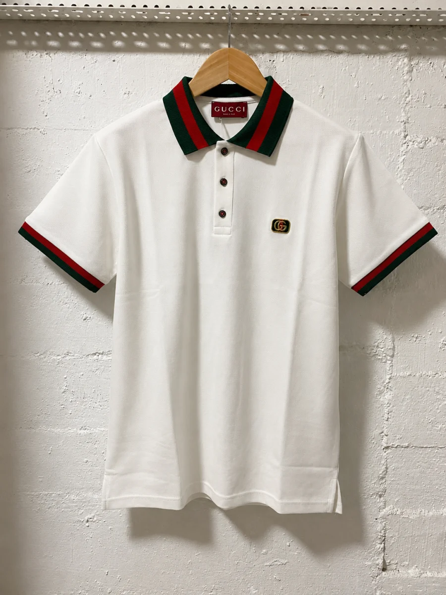 Gucci Firenze 1921 Web Stripe Polo Shirt White | 