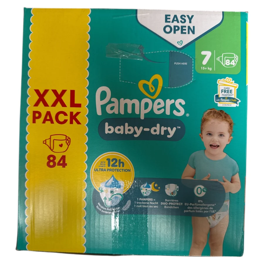 Taille 7 XXL PACK pampers baby-dry  ( 84 couches )  | Miniprix