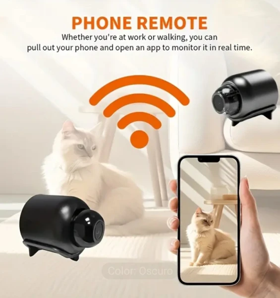 cámara de seguridad micro con conexión WiFi, con micrófono oculto y soporte | Merlyn Store
