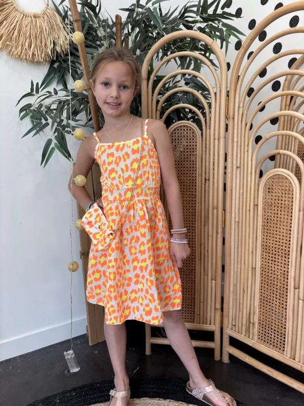 Robe bretelles leo orange lemon | Lena in Love 