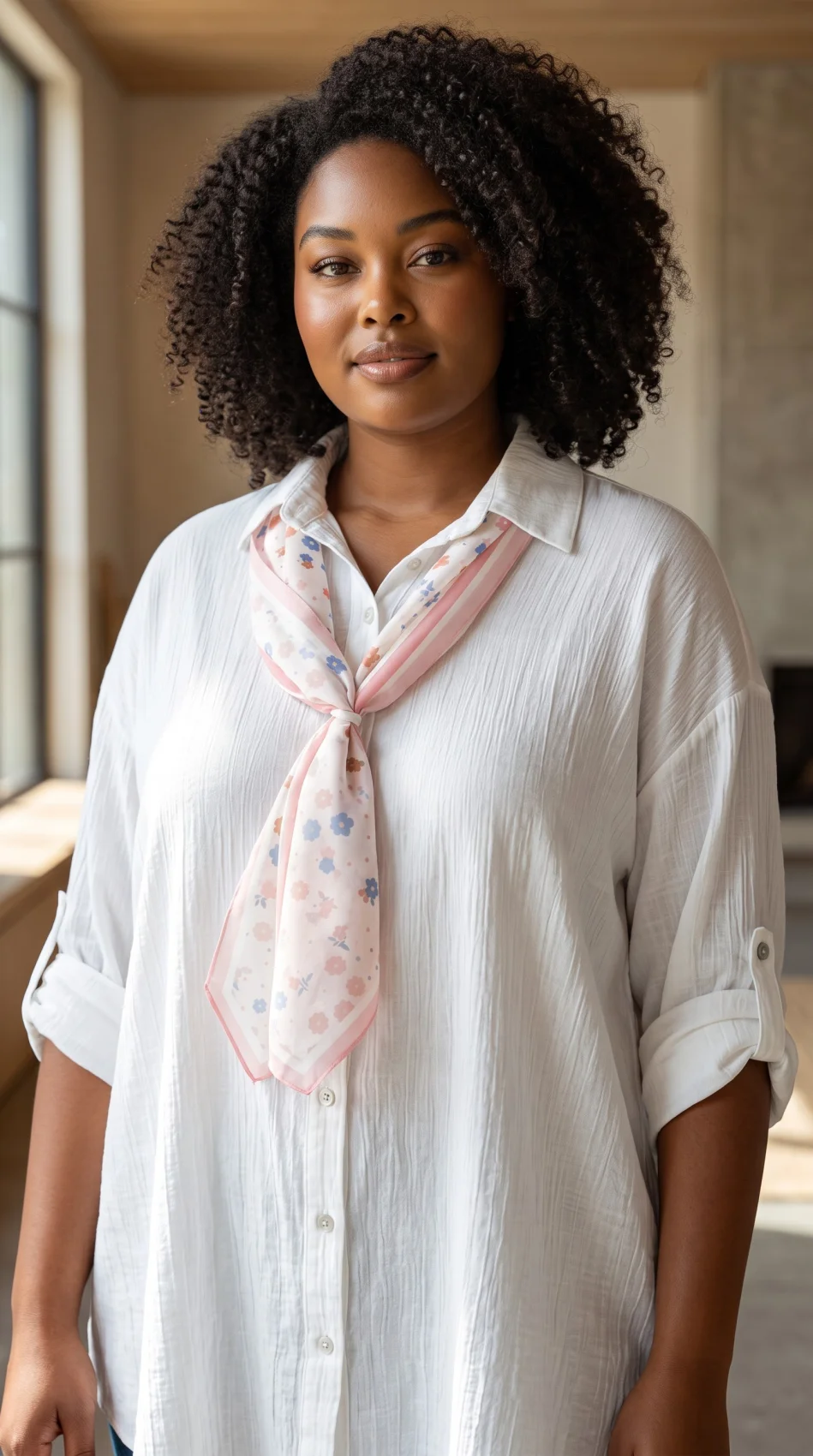 Chemise le avec foulard | Chez Florem