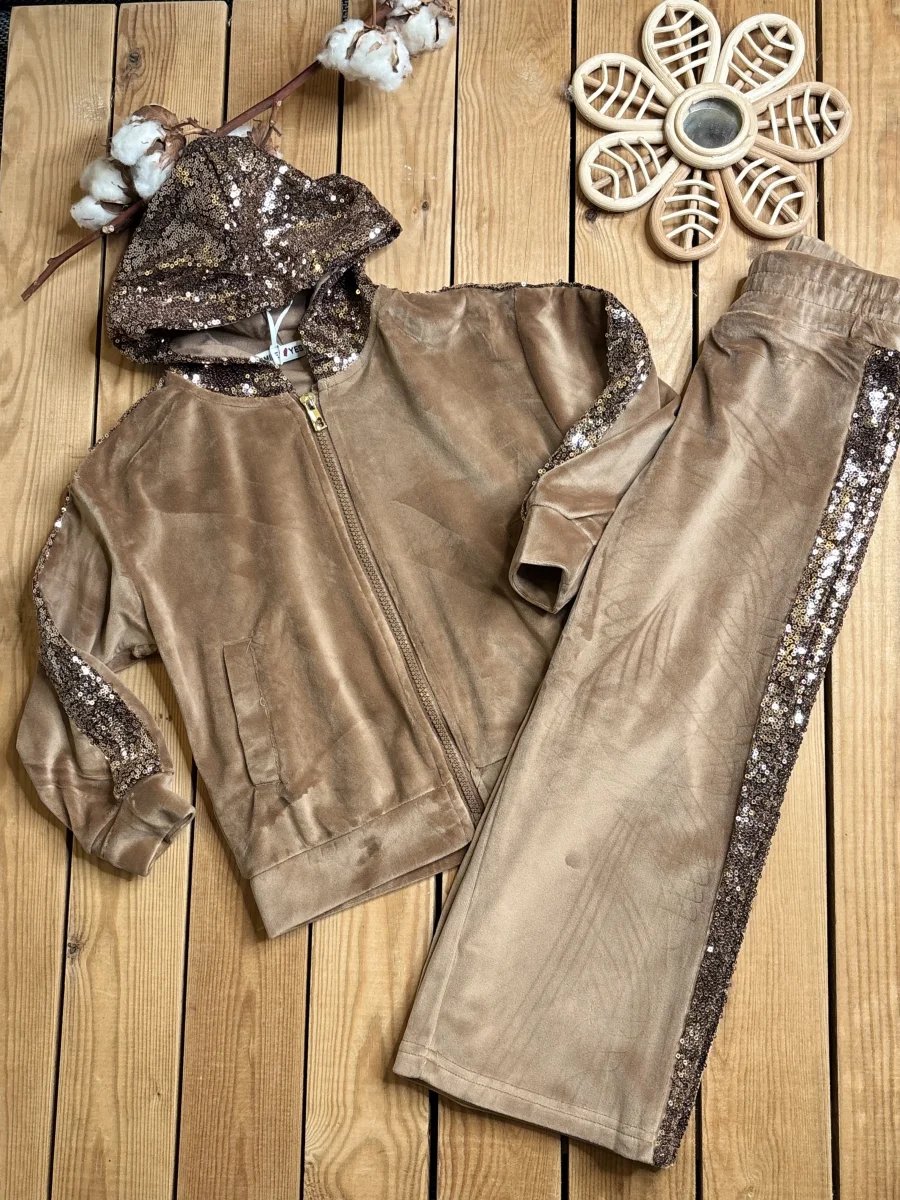 Ensemble strass camel velours  | Lena in Love 