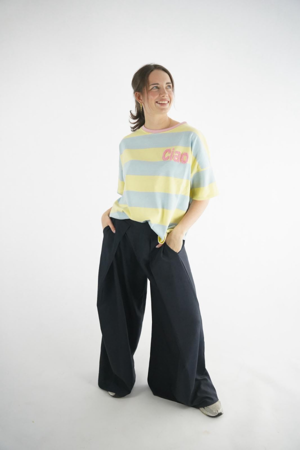 Ciao Embroidered Cotton Tee | Salsa Color