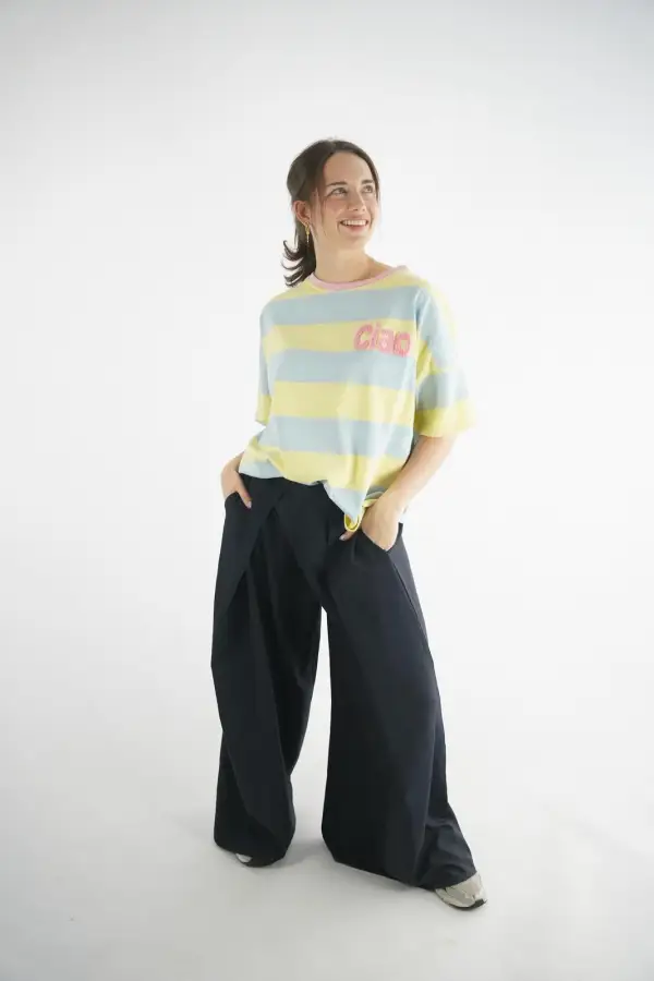 Ciao Embroidered Cotton Tee | Salsa Color