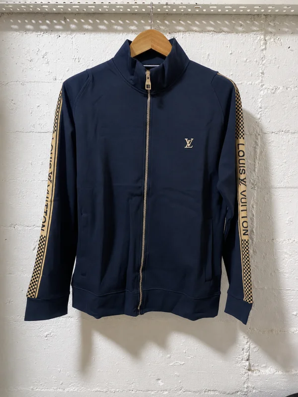 Louis Vuitton Full Zip Track Jacket Crafted Navy Blue | 