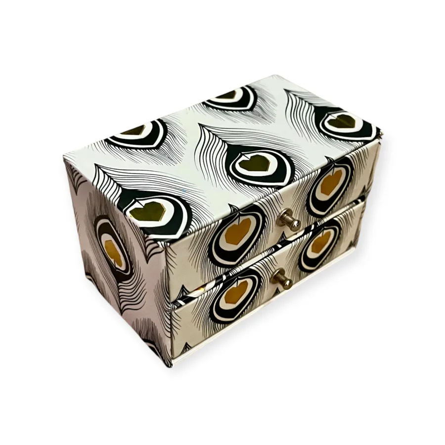 Fashion Paper - Trinket Box with Drawers, (Heaven) 4.75x2.75x2.75 in. | Home & Kitchen Delights