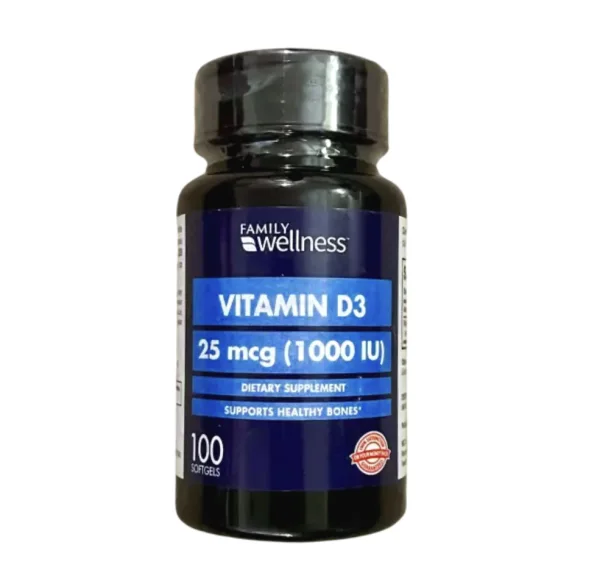 Family Wellness-Vitamin D3,/25mcg 1000 IU | Hit-The-Stage Pharmacy