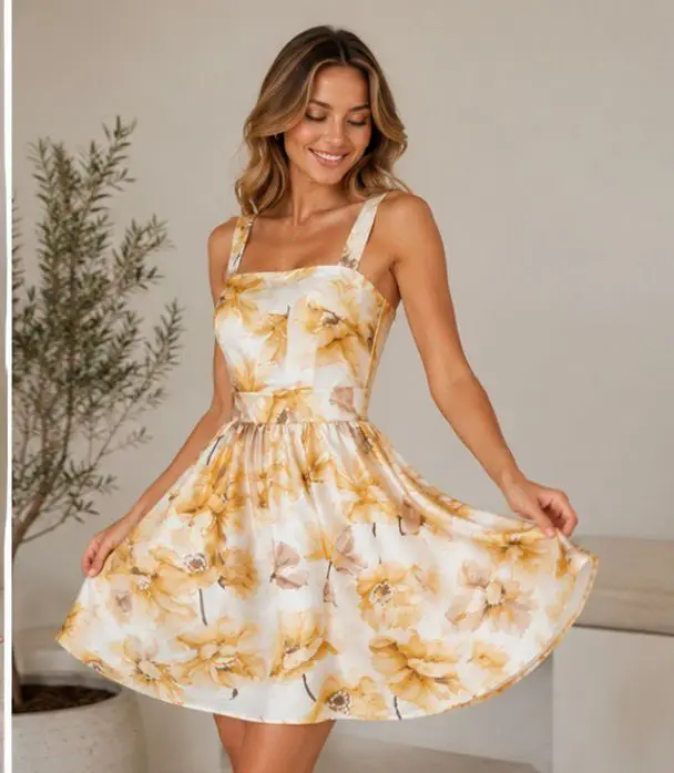 Robe courte imprimé fleurs | Pink Corner 974