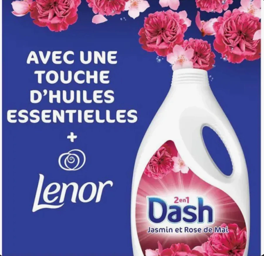 Lessive Liquide DASH Jasmin & Rose de Mai 5L | fresh home