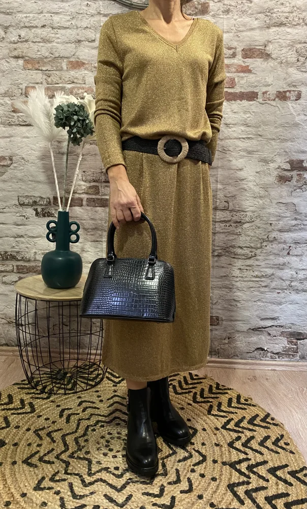 Robe longue doré | Jus de coco 