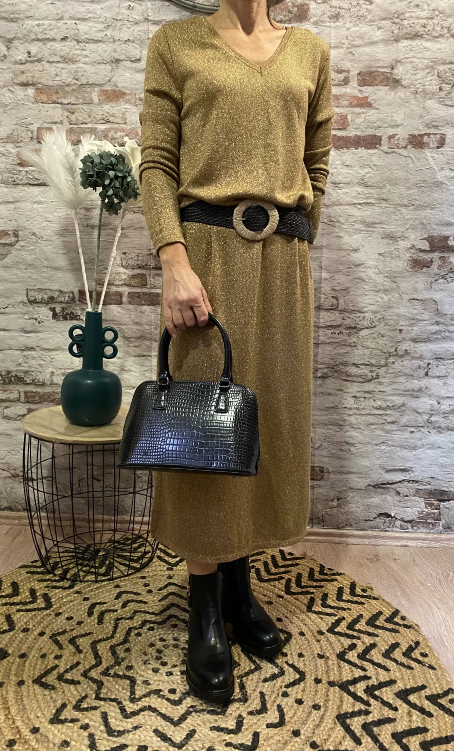 Robe longue doré | Jus de coco 