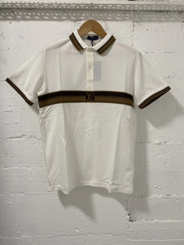 Louis Vuitton Polo Shirt White/Beown | MASSIMOLUXURYOUTLET