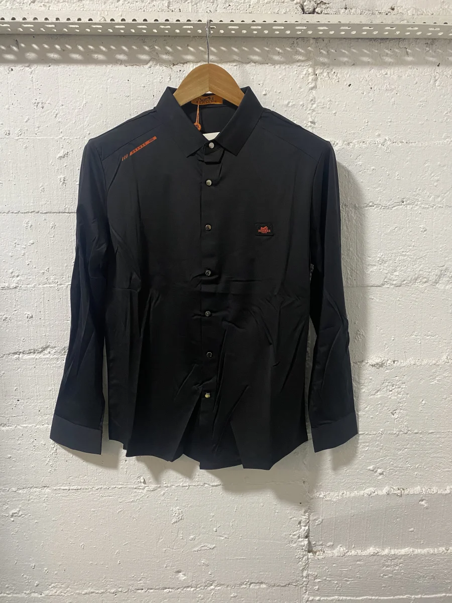 Hermes Paris Shirt Glossy Black  | MASSIMOLUXURYOUTLET