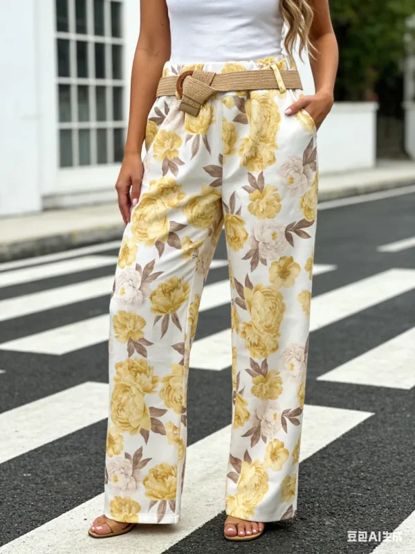 CALCAS FLORAIS COM CINTO | Pickbeauty