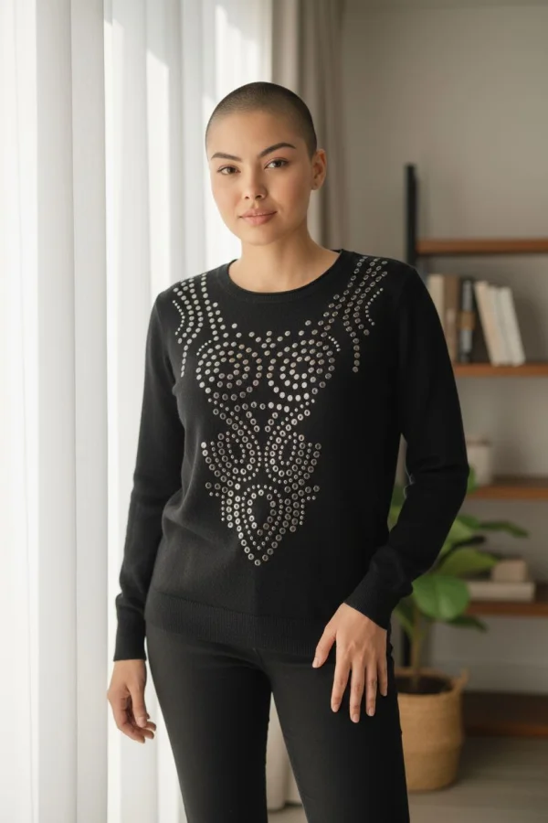 Maglia Borchie Nina Grey | Bellissima Store