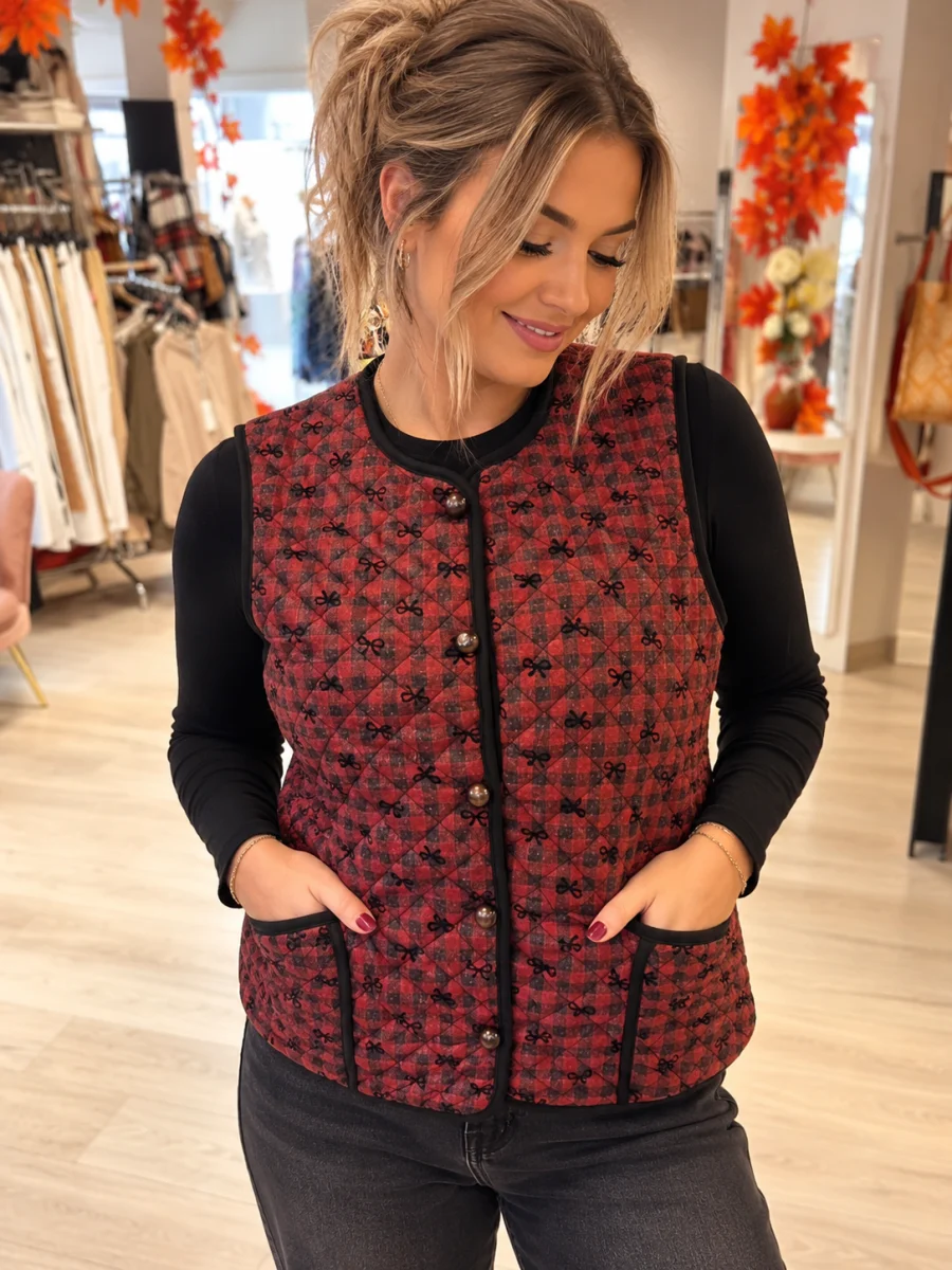 Gilet sans manche avec noeud | Boutique Manon création