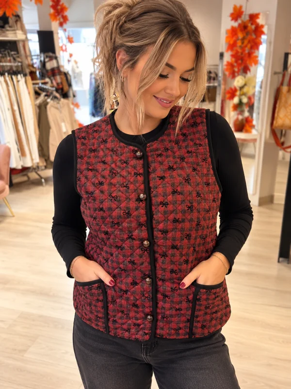 Gilet sans manche avec noeud | Boutique Manon création