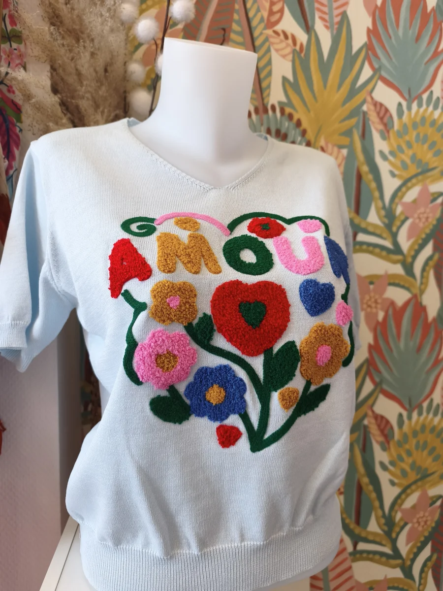 T-shirt amour bleu  | Neyla