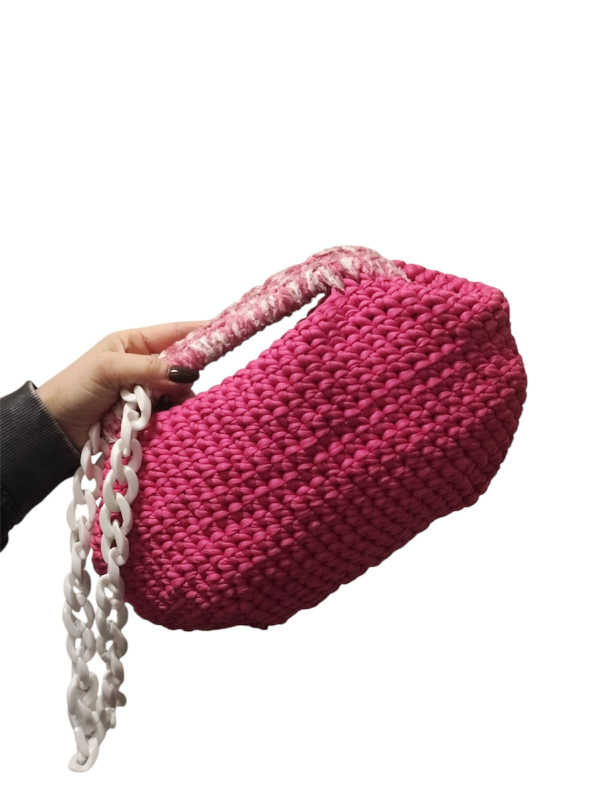 Cluth bag fucsia con manico rosa | Carvin Bags