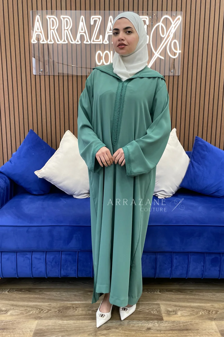 Djellaba Crêpe Debbana Vert | CasaZaz