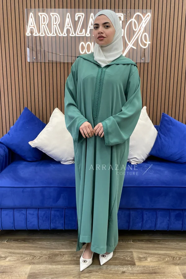 Djellaba Crêpe Debbana Vert | CasaZaz