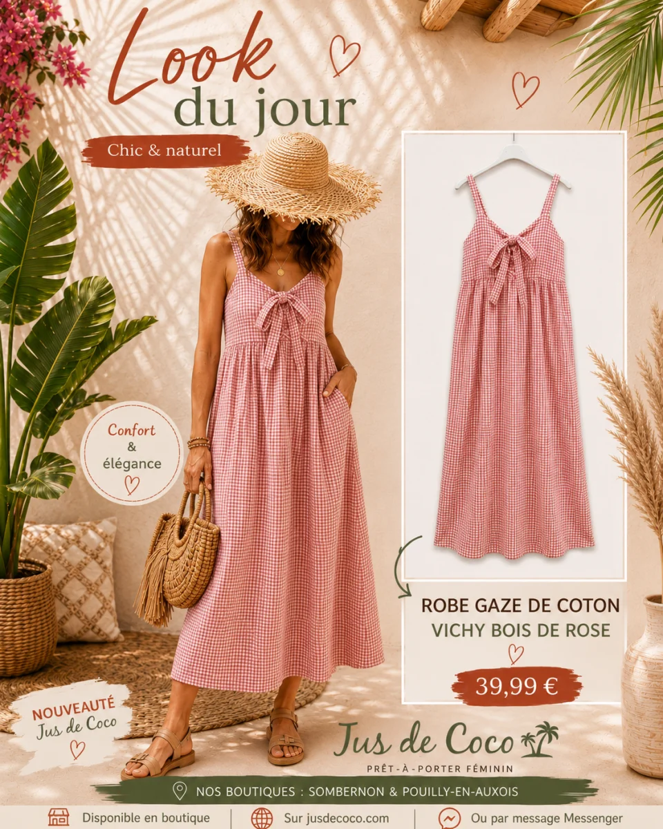 Robe longue vichy | Jus de coco