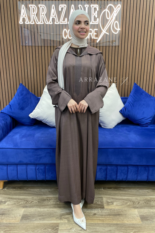 Djellaba 2 pièces Hssira Marron | CasaZaz