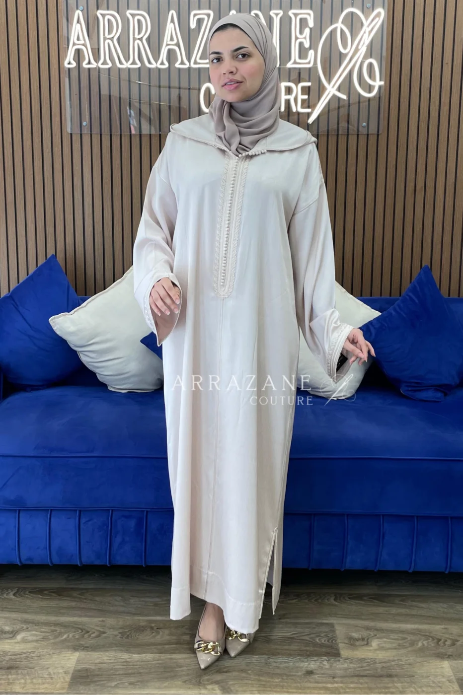 Dejllaba Crêpe Zwak Maalam beige | CasaZaz