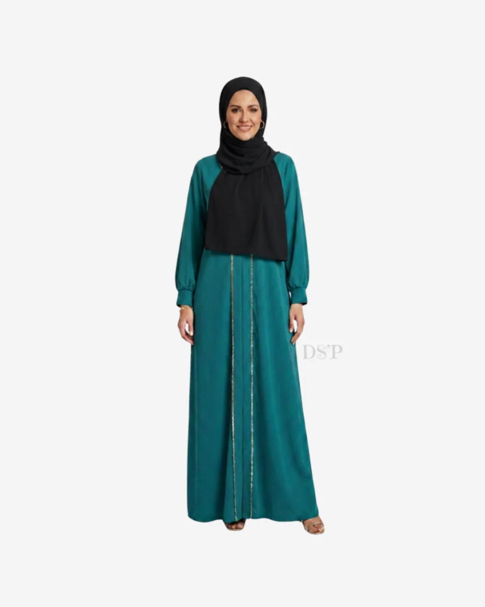 Robe Ines Col V Détails Fil Doré | Dîna Shop'