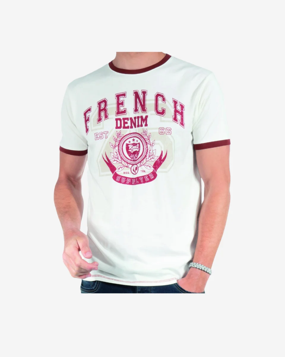 T‑shirt Homme - FRENCH DENIM (RMS26) - Bicolore Vintage | Dîna Shop'