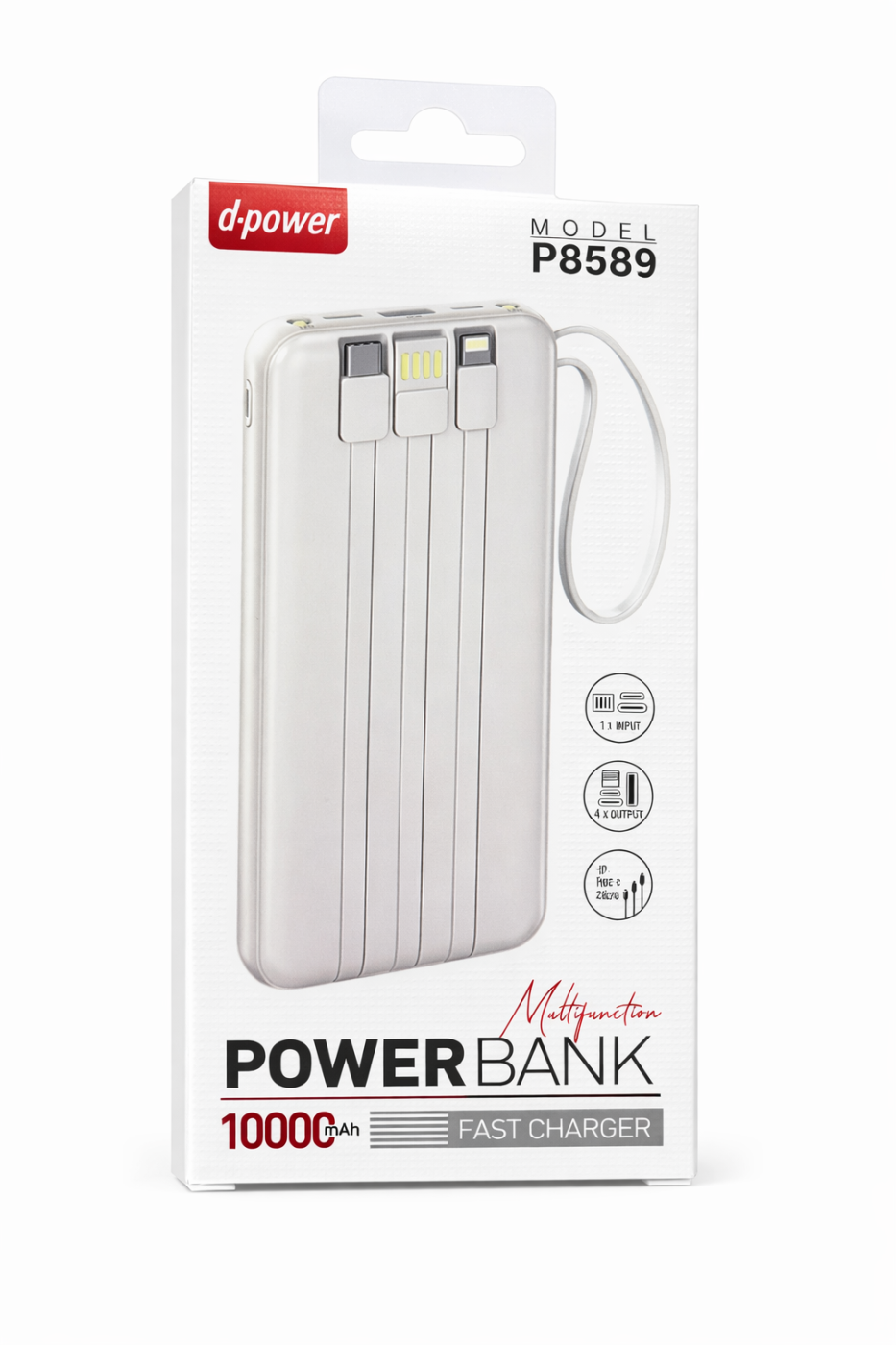 Powerbank avec Cable White 10000mAh P8589  | Beauty phone 