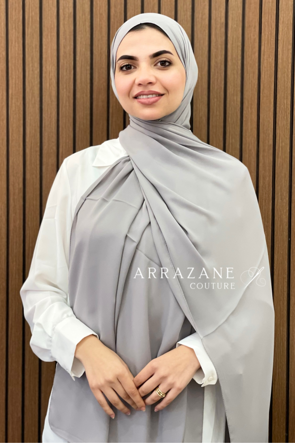 Châle Crêpe Uni Poivre | CasaZaz