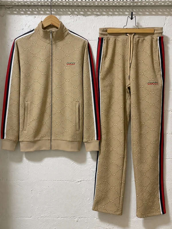 Gucci Tracksuit Set Featuring iconic all-over GG Monogram Beige | 