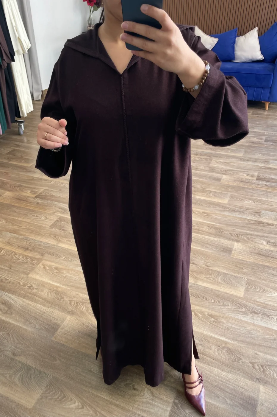 Djellaba Cachemire Bordeau | CasaZaz