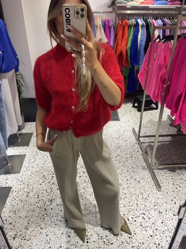 MOHAIR SHORT SLEEVE CARDIGAN | Salsa Color