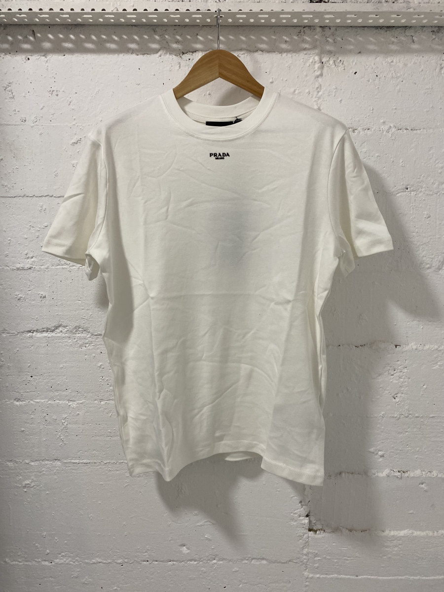 Prada Milano T-Shirt Knitwear White  | MASSIMOLUXURYOUTLET