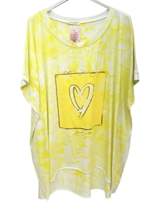 Shirt gelb Batik AA75 | LL-Fashion