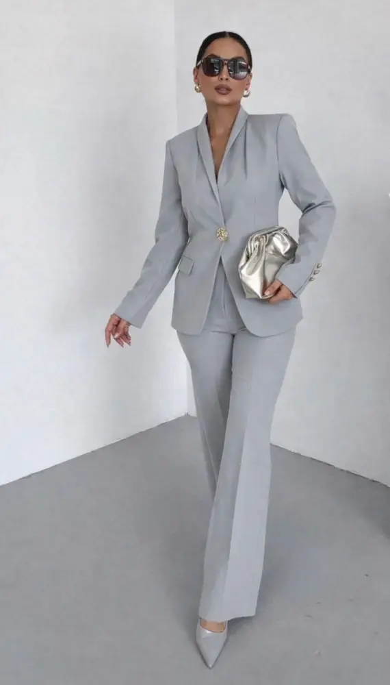 Ensemble tailleur à boutons doré | Pink Corner 974