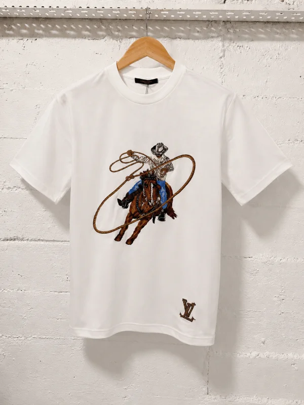 Louis Vuitton T-Shirt Cowboy Milk White | MASSIMOLUXURYOUTLET