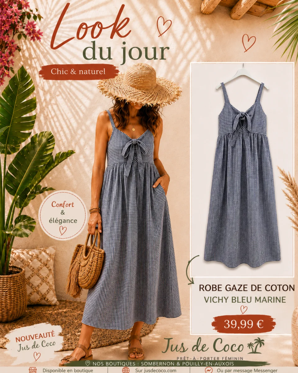 Robe longue vichy | Jus de coco
