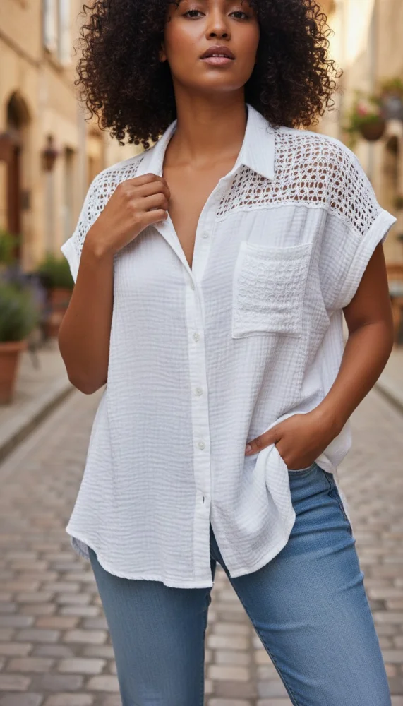 Chemise en gaze de coton | Chez Florem