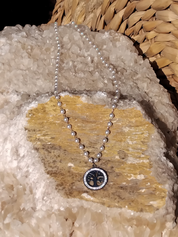 Collier perle/arbre de vie | La maison des robes 
