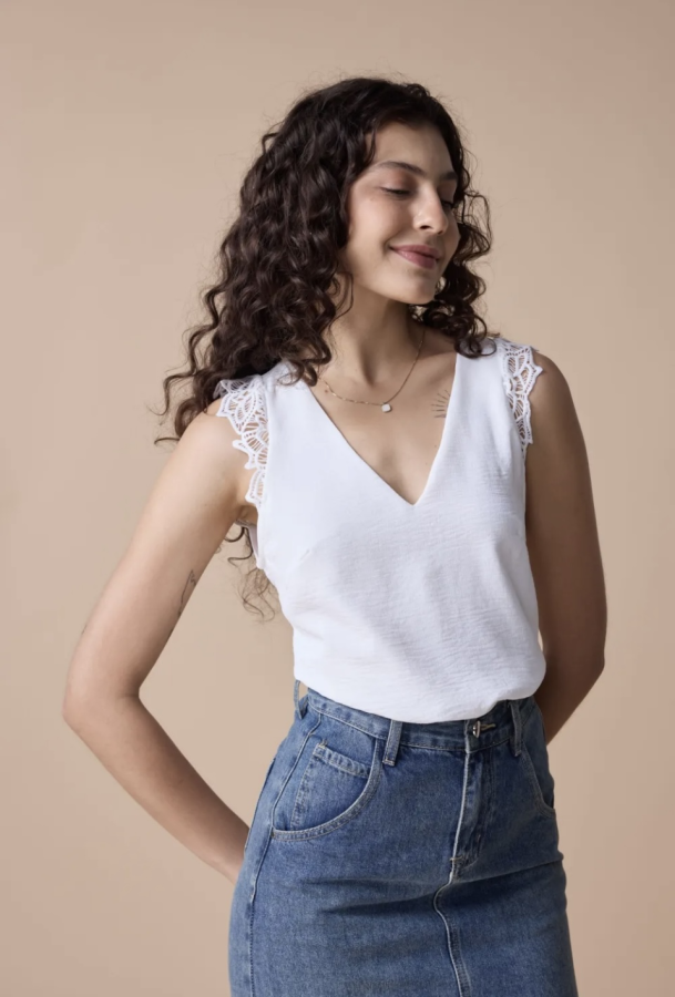 Top epaule et dos dentelle | Jus de coco 