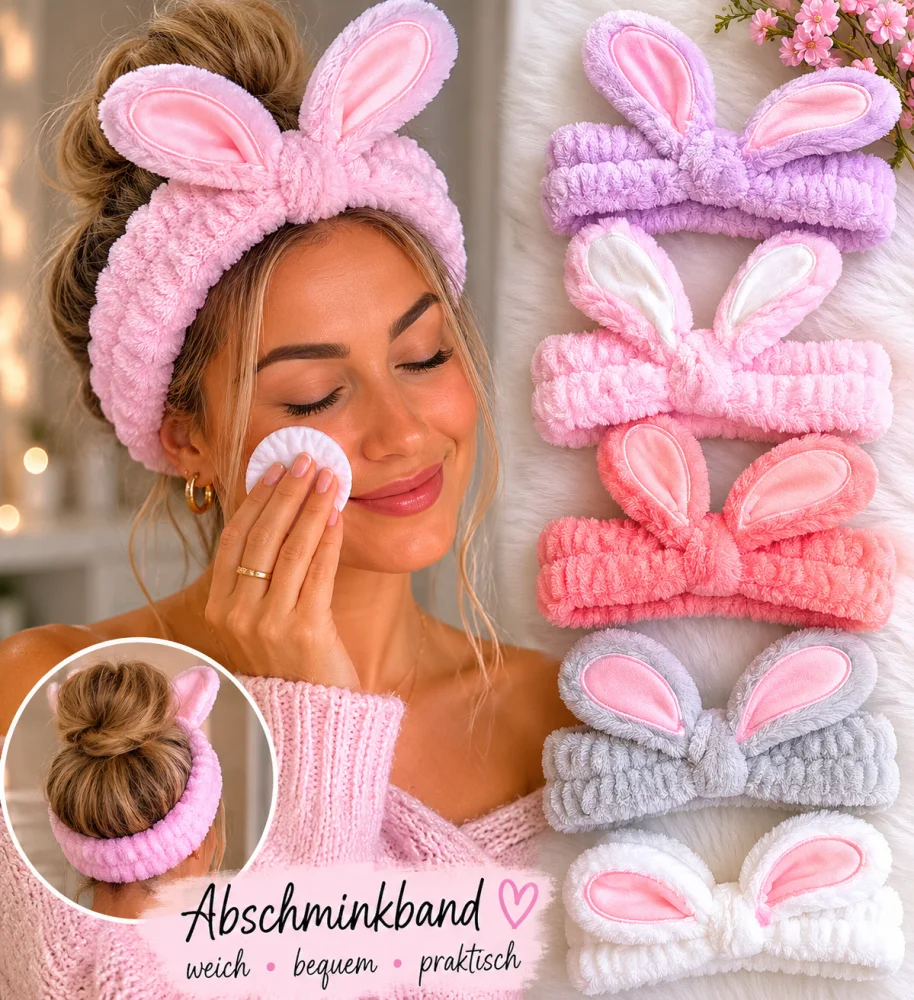 Abschminkhaarband mit Öhrchen | LL-Fashion