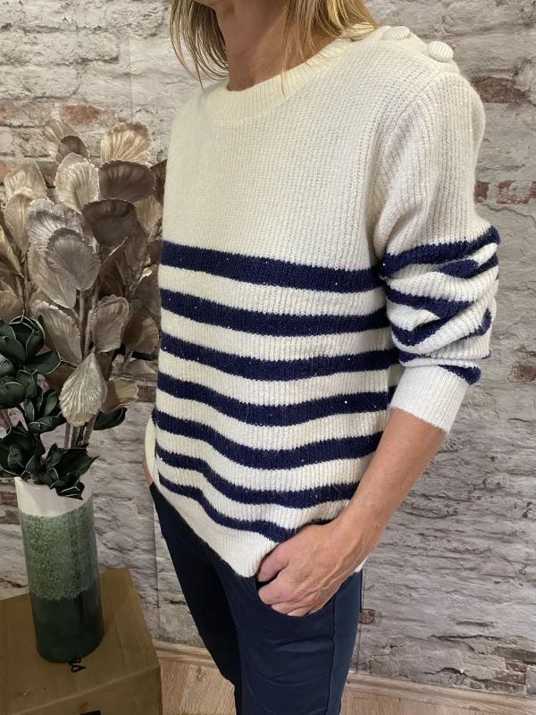 Pull rayé paillettes | Jus de coco 