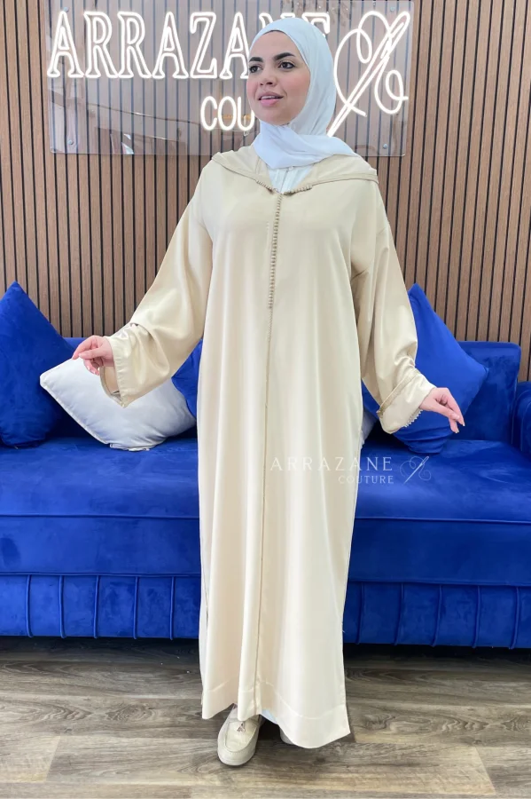 Djellaba Crêpe Berchman Jaune Banan | CasaZaz
