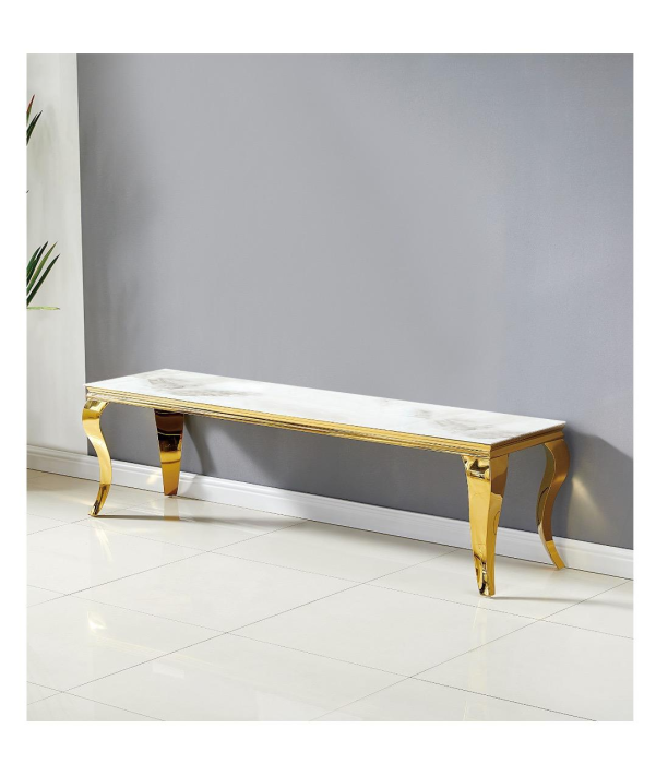 Meuble Tv Baroque  Marbre Blanc Dore | MULTI-AFFAIRES